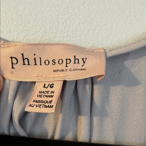 Philosophy Pleated Dove Gray Top - Picture 3 of 3